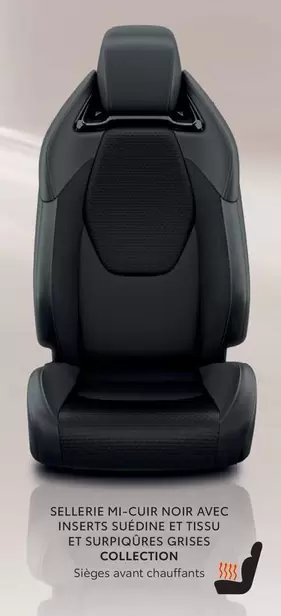 Sellerie Mi-cuir Noir - Insetis Suine Di et Tissu, Surpigoures Grises, Collection Exclusive