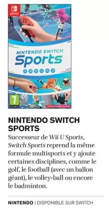 Switch - Nintendo  Sports offre sur Carrefour Contact