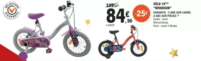 Velo 14" offre à 84,9€ sur E.Leclerc Sports