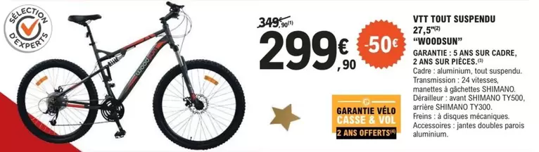 Shimano - Vit Tout Suspendu 27" offre à 299,9€ sur E.Leclerc Sports