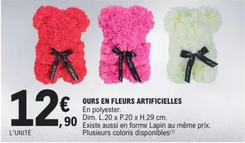 Ours En Fleurs Artificielles offre à 12,9€ sur E.Leclerc