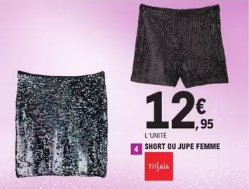 Short Ou Jupe Femme offre à 12,95€ sur E.Leclerc