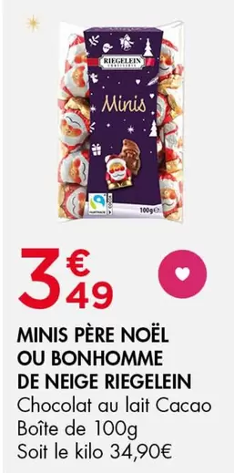 Riegelein - Minis Père Noël Ou Bonhomme De Neige offre à 3,49€ sur Leader Price