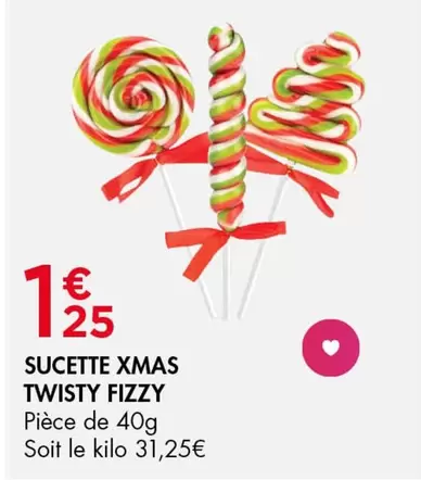 Fizzy - Sucette Xmas Twisty offre à 1,25€ sur Leader Price