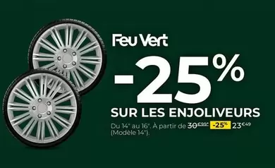 Feu Vert - Sur Les Enjoliveurs  offre sur Feu Vert