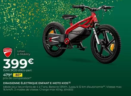 Ducati - Draisienne Electrique Enfant E-Moto Kids offre à 399€ sur Feu Vert