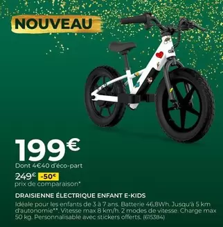 Draisienne Electrique Enfant E-kids offre à 199€ sur Feu Vert