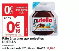 Nutella - Pâte À Tartiner Aux Noisettes offre à 0,16€ sur Promocash