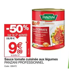 Panzani - Sauce Tomate Cuisinée Aux Légumes offre à 9,89€ sur Promocash