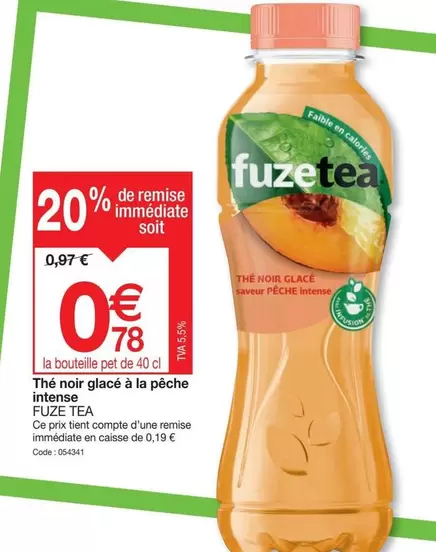 Fuzetea - Thé Noir Glacé À La Pêche Intense offre à 0,78€ sur Promocash