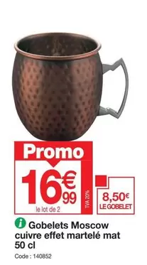 Promo - Gobelets Moscow Cuivre Effet offre à 16,99€ sur Promocash