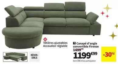 Canapé D'angle Convertible Firenze offre à 1199,99€ sur Conforama