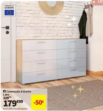 Commode 8 Tiroirs Lake offre à 179,99€ sur Conforama