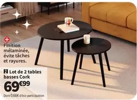 Lot De 2 Tables Basses Cork offre à 69,99€ sur Conforama