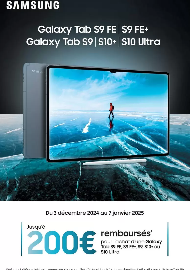 Samsung - Galaxy Tab S9 Fe S9 Fe+ Galaxy Tab S9 S10+ S10 Ultra offre à 200€ sur MDA