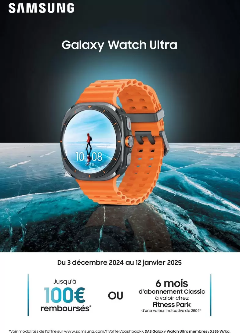 Samsung - Galaxy Watch Ultra offre à 100€ sur MDA