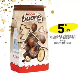 Kinder - Le Paquet D'Oeufs En Chocolat Noisette offre à 5,49€ sur Stokomani