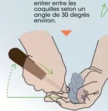 Entrer Entre Les Coquilles Selon Un Angle De 30 Degrés Environ offre sur Grand Frais