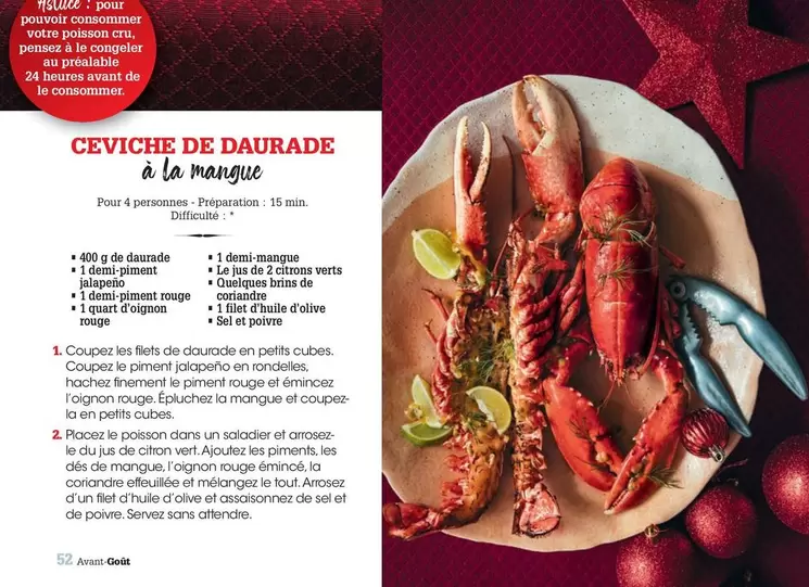 Ceviche De Daurade À La Mangue offre sur Grand Frais