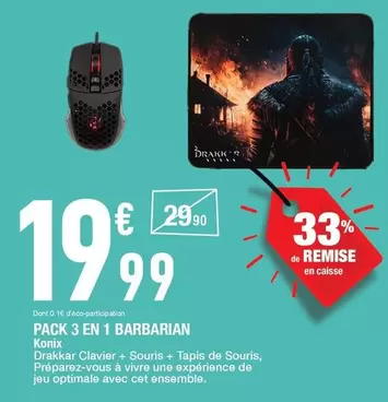 Konix - Pack 3 En 1 Barbarian offre à 19,99€ sur Carrefour