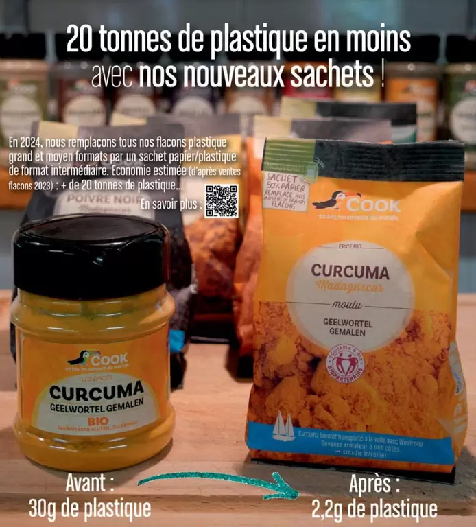 Cook - 20 Tonnes De Plastique En Moins Avec Nos Nouveaux Sachets offre sur Biocoop