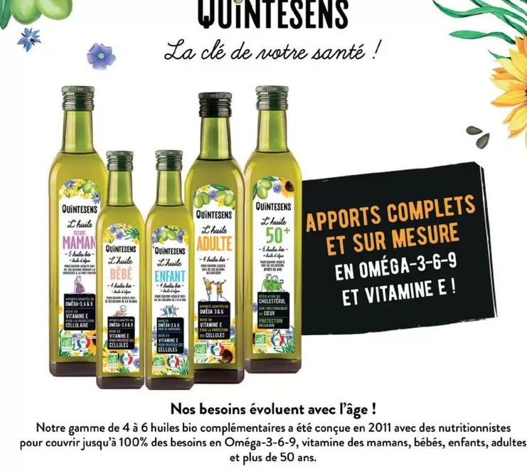 Quintenses - Omega 3-6-9 Et Vitamine offre sur Biocoop