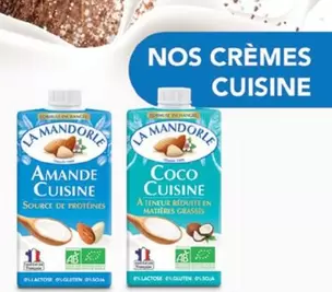 La Mandorle - Nos Cremes Cuisine offre sur Biocoop