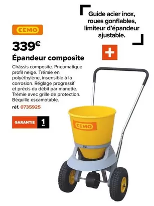 Cemo - Épandeur Composite offre à 339€ sur Champion Direct