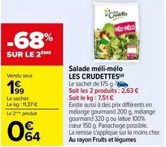 Les crudettes - Salade MÉLi-MÉLO offre à 1,99€ sur Carrefour City