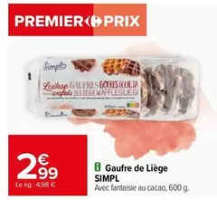 Simpl - Gaufre De Liege offre à 2,99€ sur Carrefour City