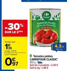 Carrefour - Tomates Pelées offre à 1,39€ sur Carrefour City