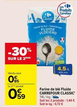 Carrefour - Farine De Blé Fluide Classic' offre à 0,85€ sur Carrefour Market