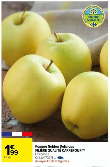 Carrefour - Pomme Golden Delicious Filière Qualité offre à 1,99€ sur Carrefour Market