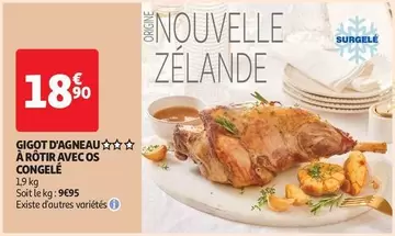 Gigot D'Agneau À Rôtir Avec Os Congelé offre à 18,9€ sur Auchan Hypermarché