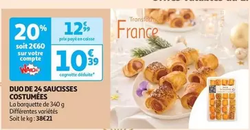 Duo De 24 Saucisses Costumées offre à 10,39€ sur Auchan Supermarché