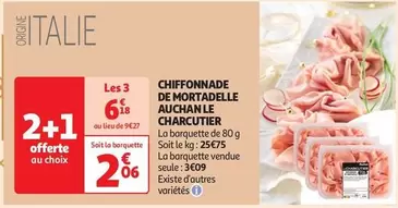 Auchan - Chiffonnade De Mortadelle Le Charcutier offre à 3,09€ sur Auchan Supermarché