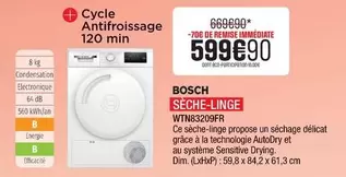 Bosch - Seche-linge Wtrn8303qfr offre à 599,9€ sur Extra