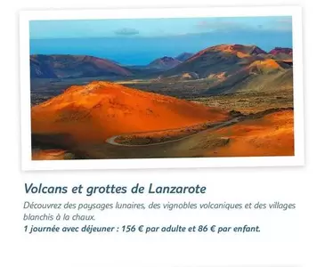 Volcans Et Grottes De Lanzarote offre à 156€ sur TUI