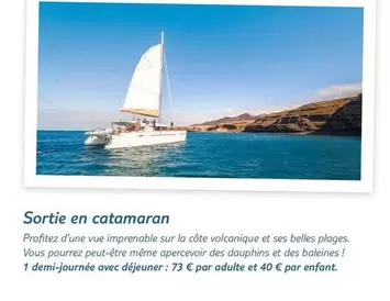 Sortie En Catamaran offre à 73€ sur TUI