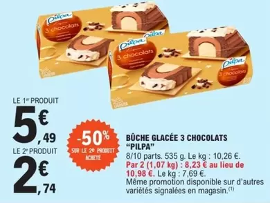 Pilpa - Bûche Glacée 3 Chocolats offre à 5,49€ sur E.Leclerc