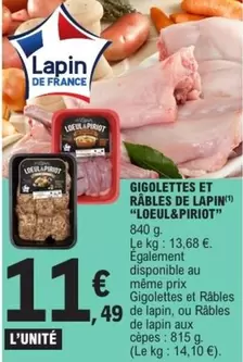 Gigolettes Et Râbles De Lapin offre à 11,49€ sur E.Leclerc