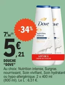 Dove - Douche offre à 5,21€ sur E.Leclerc