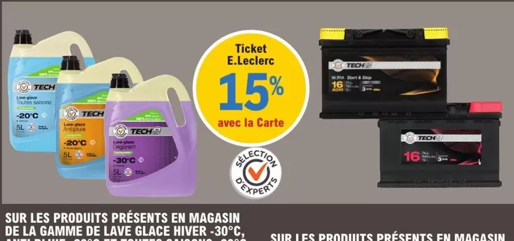 Tech9 - Sur Les Produits Présents En Magasin De Lave Glace Hiver 30°c offre sur E.Leclerc