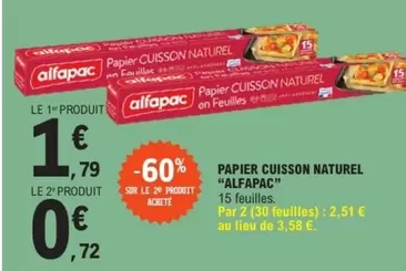 Papier Cuisson Naturel offre à 1,79€ sur E.Leclerc