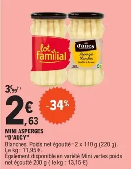 D'aucy - Mini Asperges offre à 2,63€ sur E.Leclerc