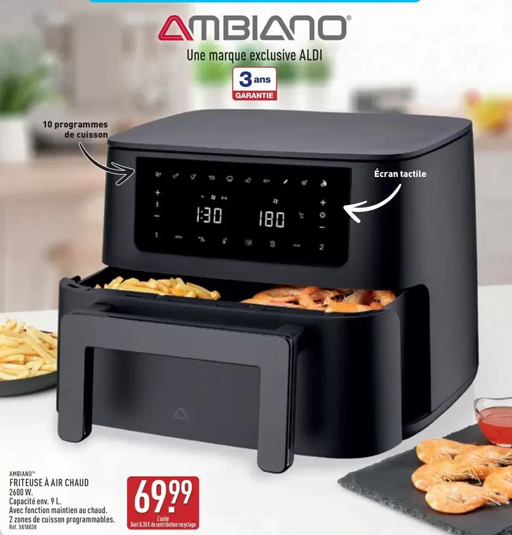 Écran - Friteuse A Air Chaud offre à 69,99€ sur Aldi