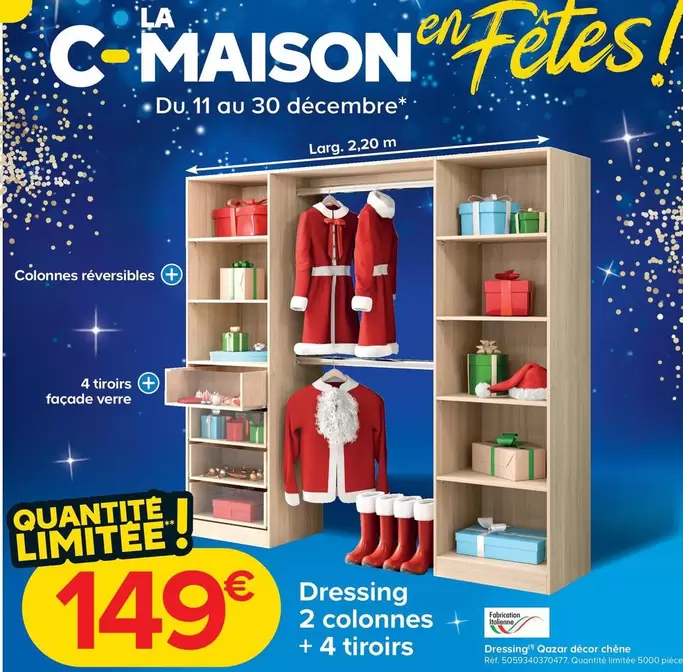 Dressing 2 Colonhes + 4 Tiroirs offre à 149€ sur Castorama