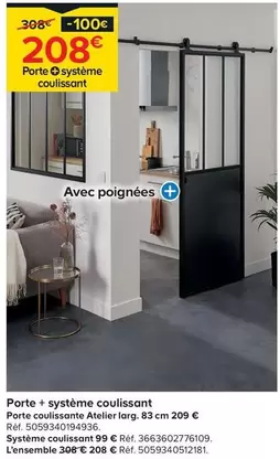 Porte + Système Coulissant offre à 208€ sur Castorama