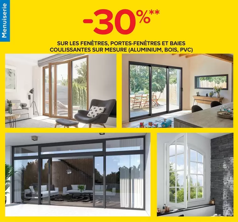 Sur Les Fenêtres, Portes-fenêtres Et Baies Coulissantes Sur Mesure (Aluminium, Bois, Pvc) offre sur Castorama