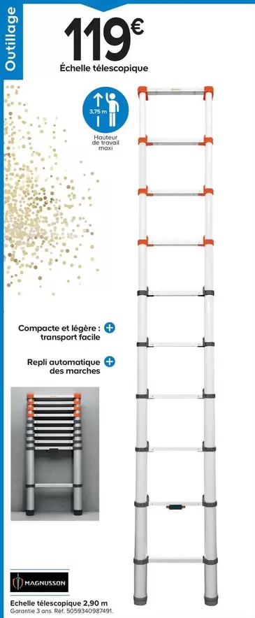 Magnusson - Échelle Télescopique 2,90 M offre à 119€ sur Castorama